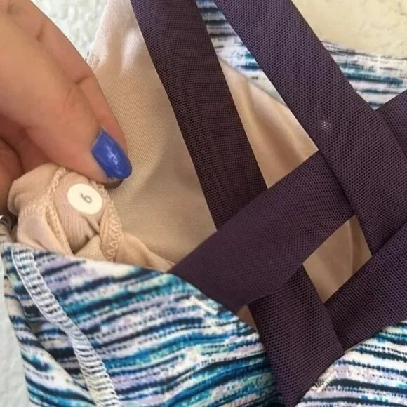 Lululemon Enhearten Blurry Belle Multi Deep Zinfandel Blue Tank Top - Picture 7 of 8